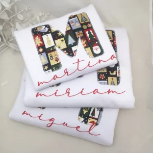Pack sudaderas familiar navidad con inicial y nombre